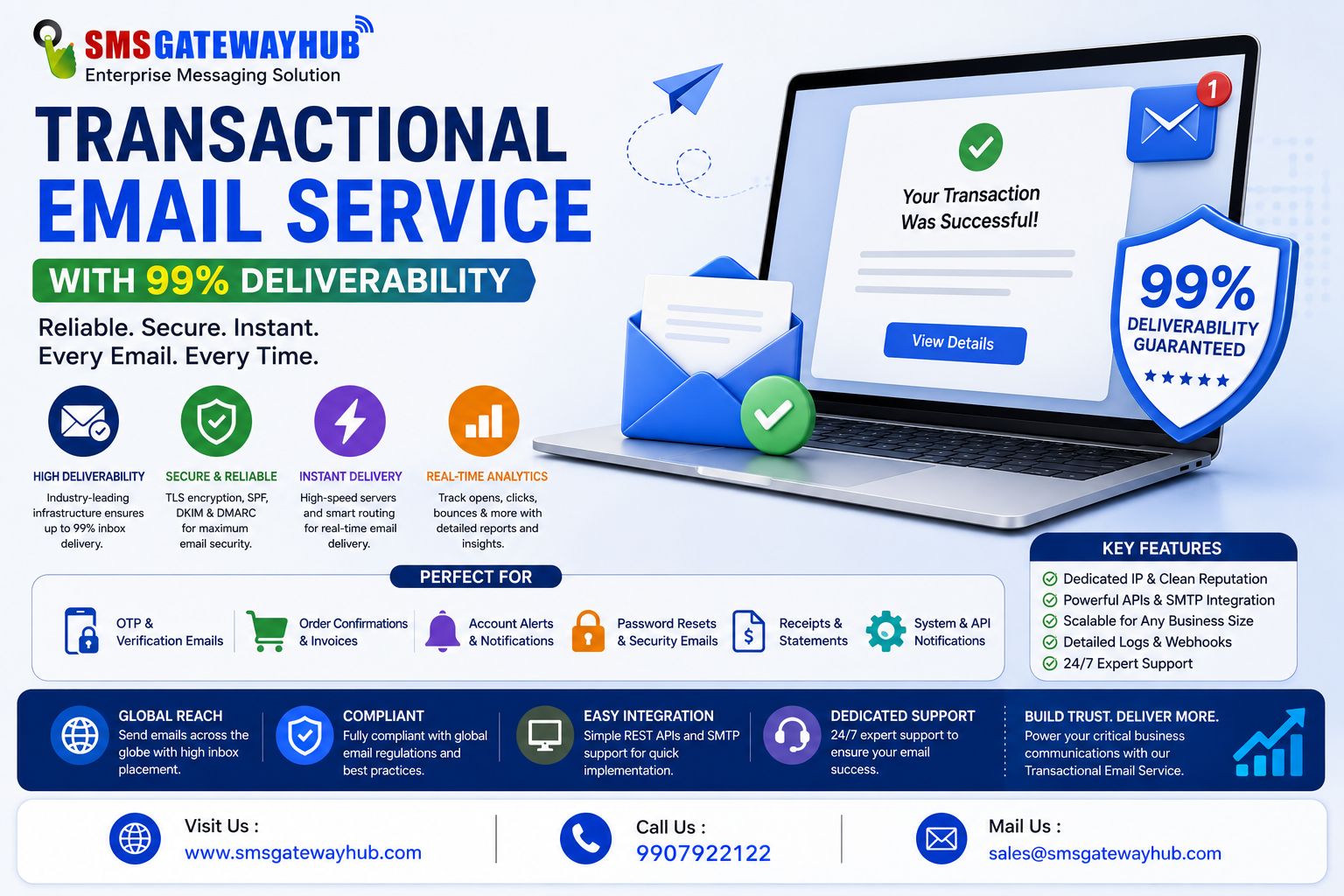 Transactional Email Service with 99% Deliverability for Business