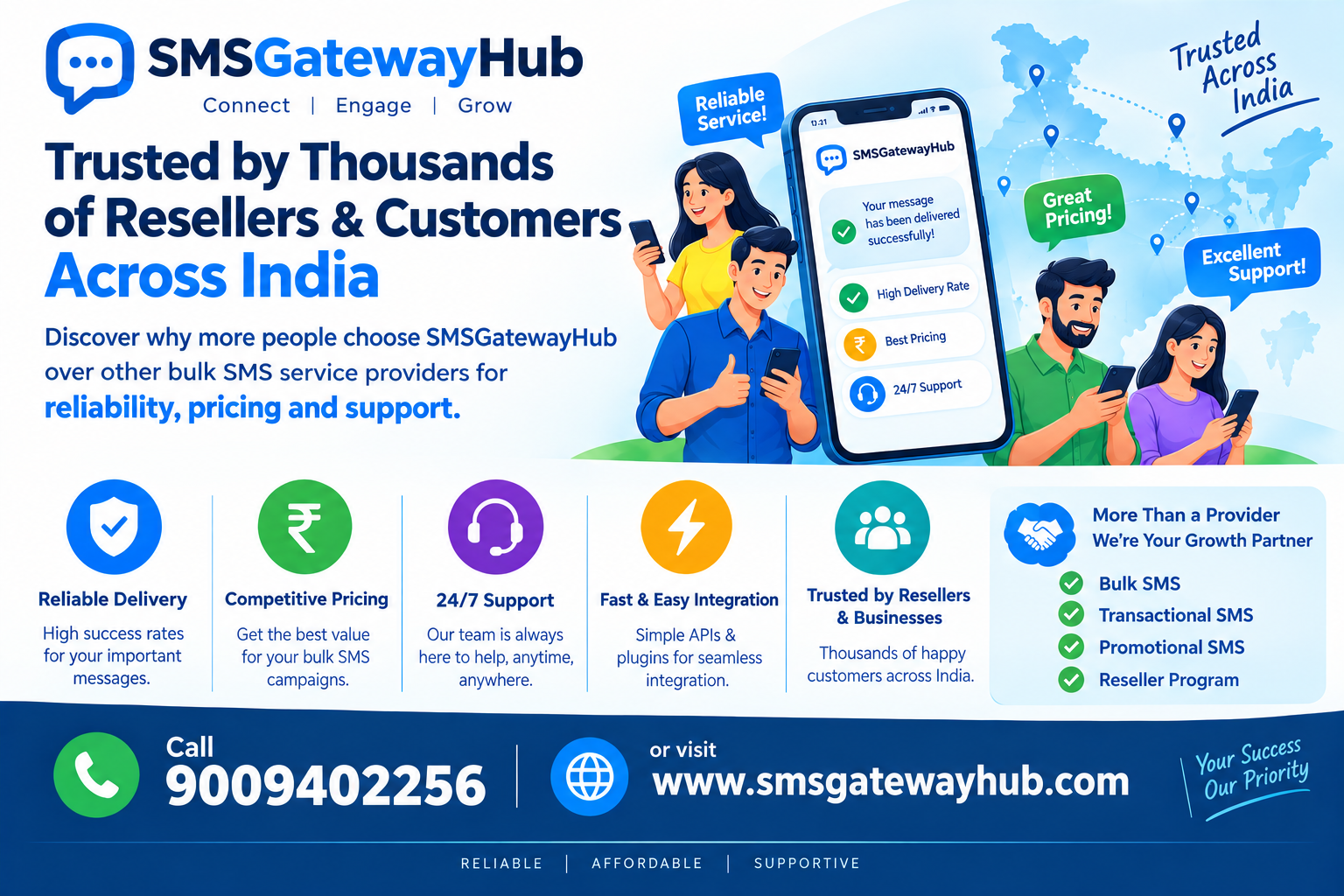 Why Resellers and Customers Trust SMSGatewayHub Over Other SMS Providers