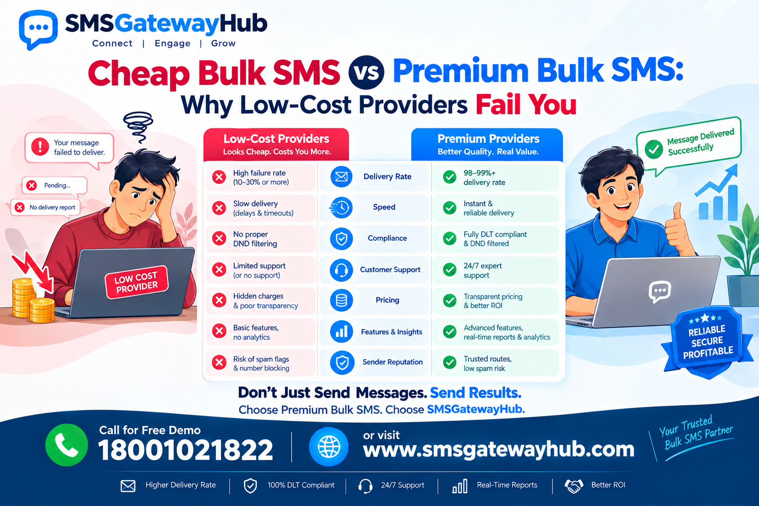 Cheap Bulk SMS vs Premium Bulk SMS: Why Low-Cost Providers Fail You