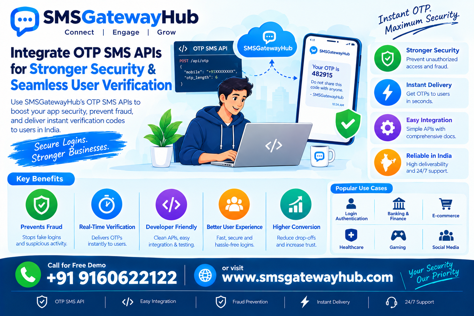 Enhance App Security with OTP SMS APIs from SMSGatewayHub