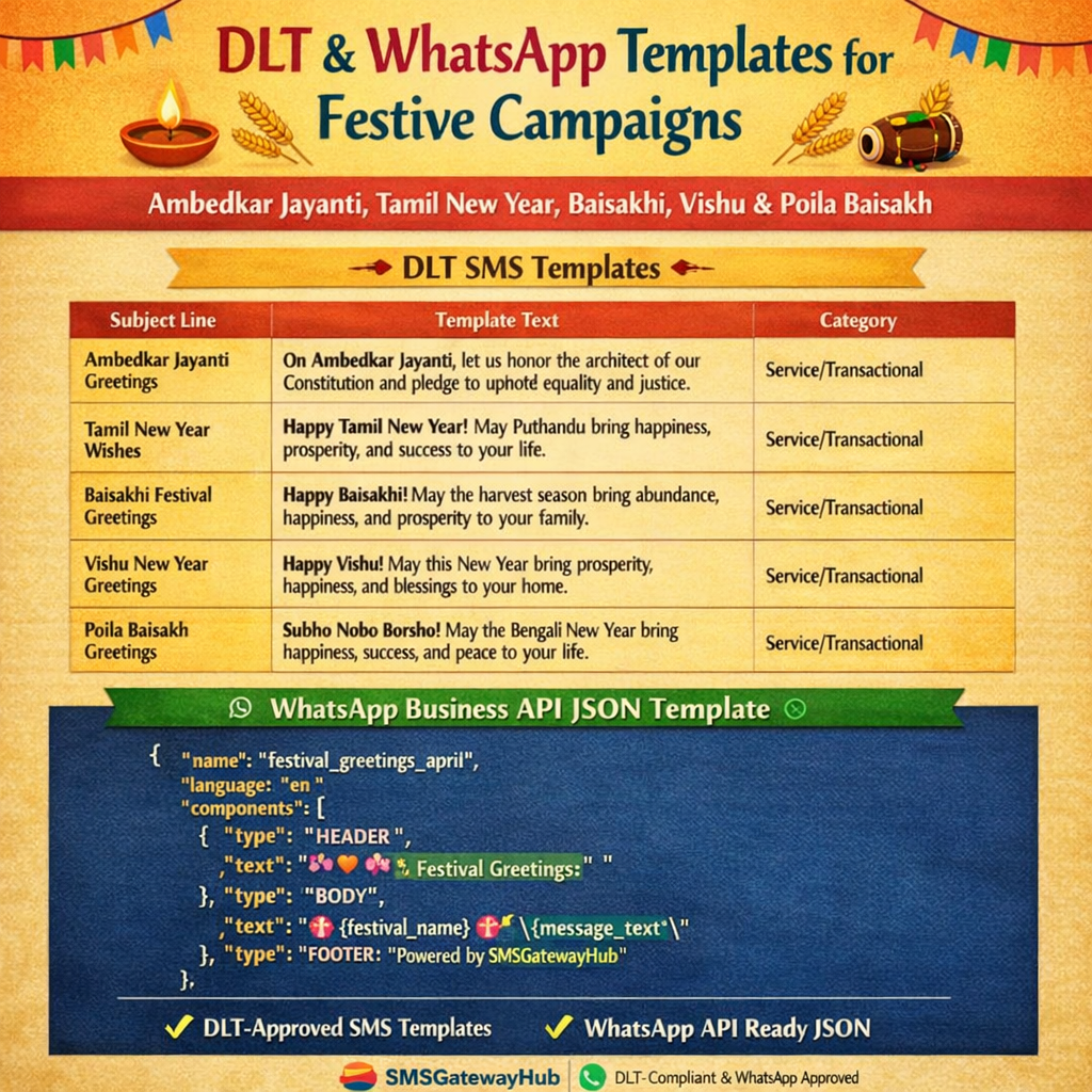 Send Bulk sms this season of Baisakhi, Puthandu, Vishu & Poila Baisakh fill your life with joy & prosperity.